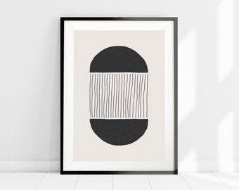 Minimalist Abstract Wall Art, Geometric Abstract Shapes Art Print, Neutral Art, Contemporary Wall Art, Boho Home Decor, Warm Grey Art Print