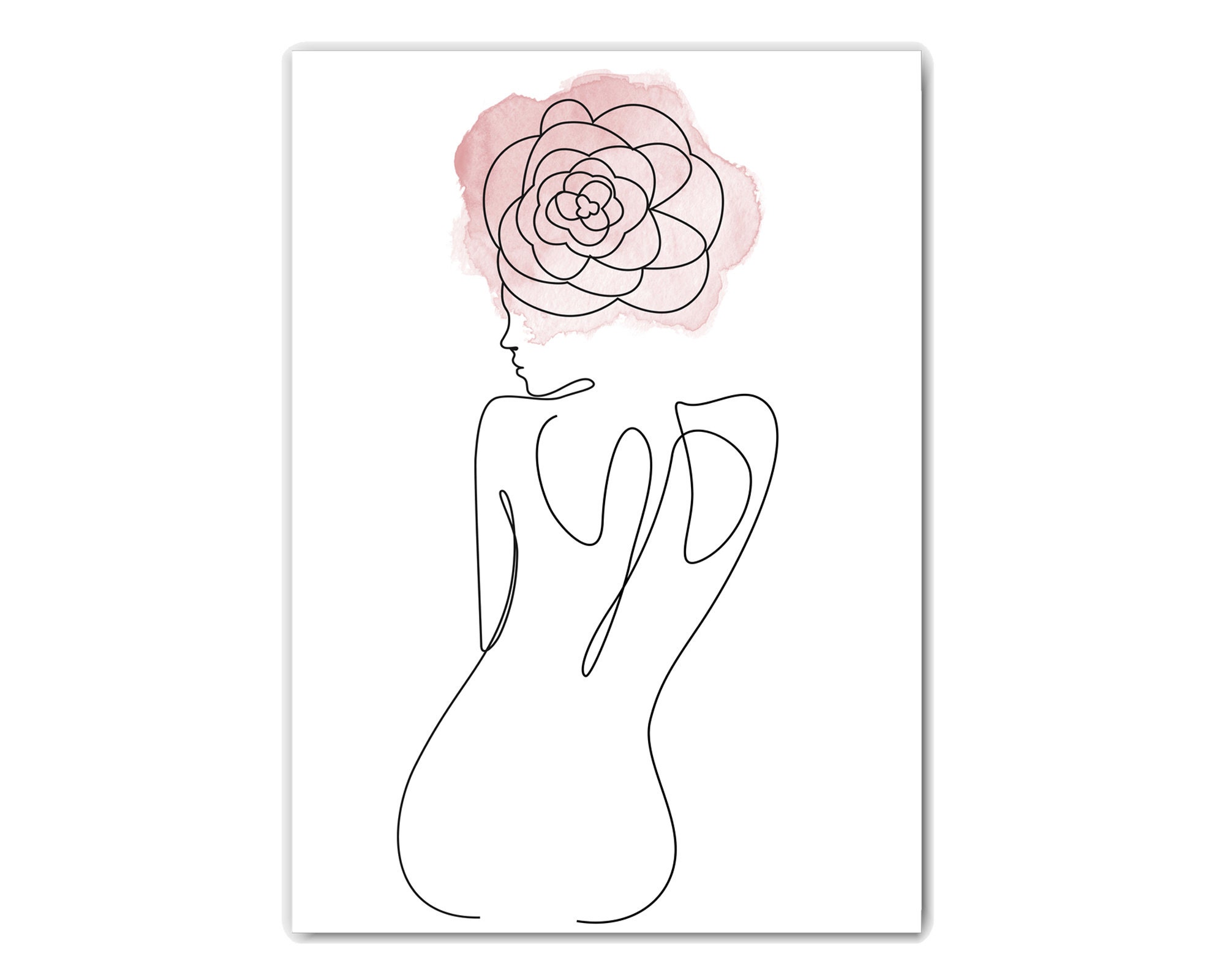 Blush Pink Line Art Print Set of 2 Feminine Wall Art Set Etsy