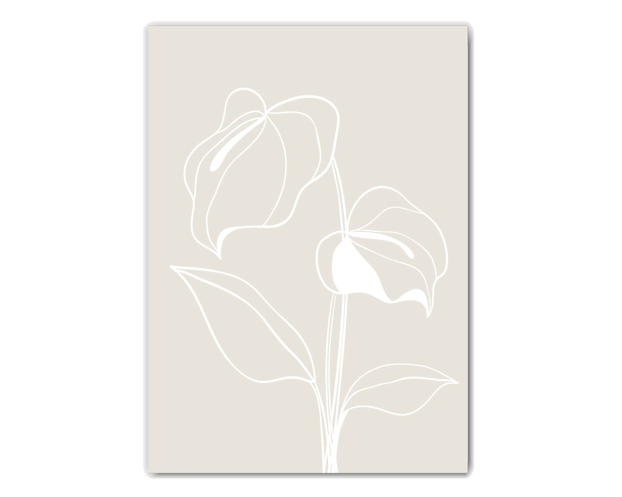 Minimalist Beige Botanical Art Print Set of 3, Neutral Floral Line Art ...