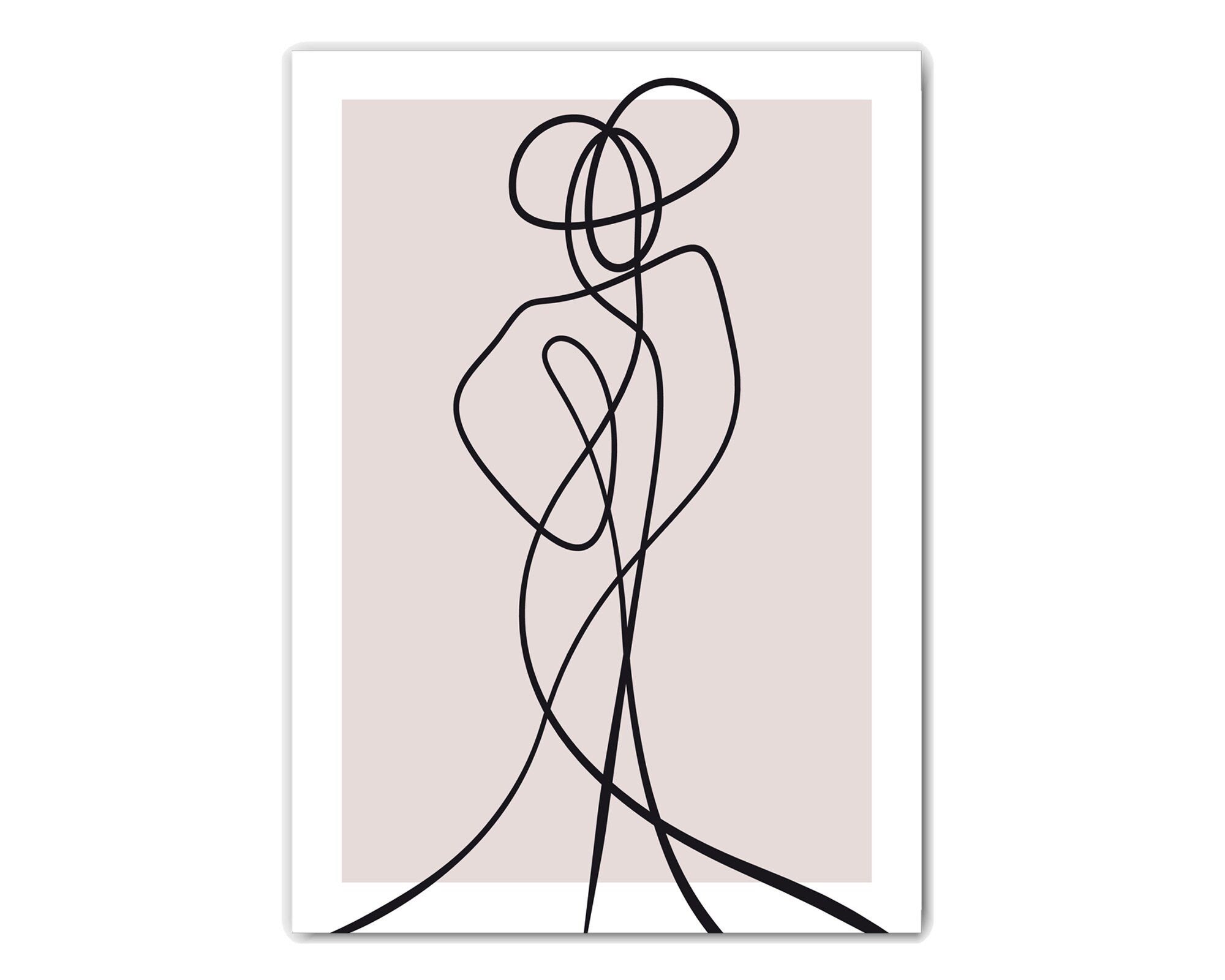 Pink Line Art Print Set of 3 Dusky Pink Wall Art Abstract Etsy Australia