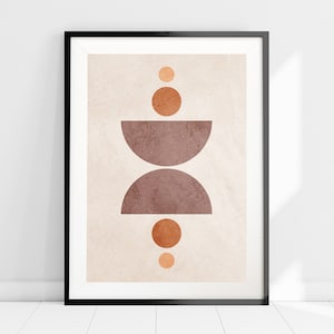Abstract Burnt Orange Art Print, Boho Print, Earth Tones Wall Decor, Abstract Shapes Art Print, Minimalist Wall Art, Geometric Art