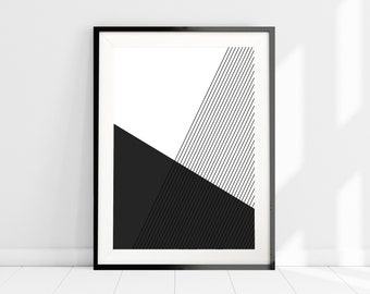 Geometric Minimalist Art Print, Black and White Wall Art, Abstract Wall Art, Minimalist Home Decor, Modern Art, Scandinavian Print