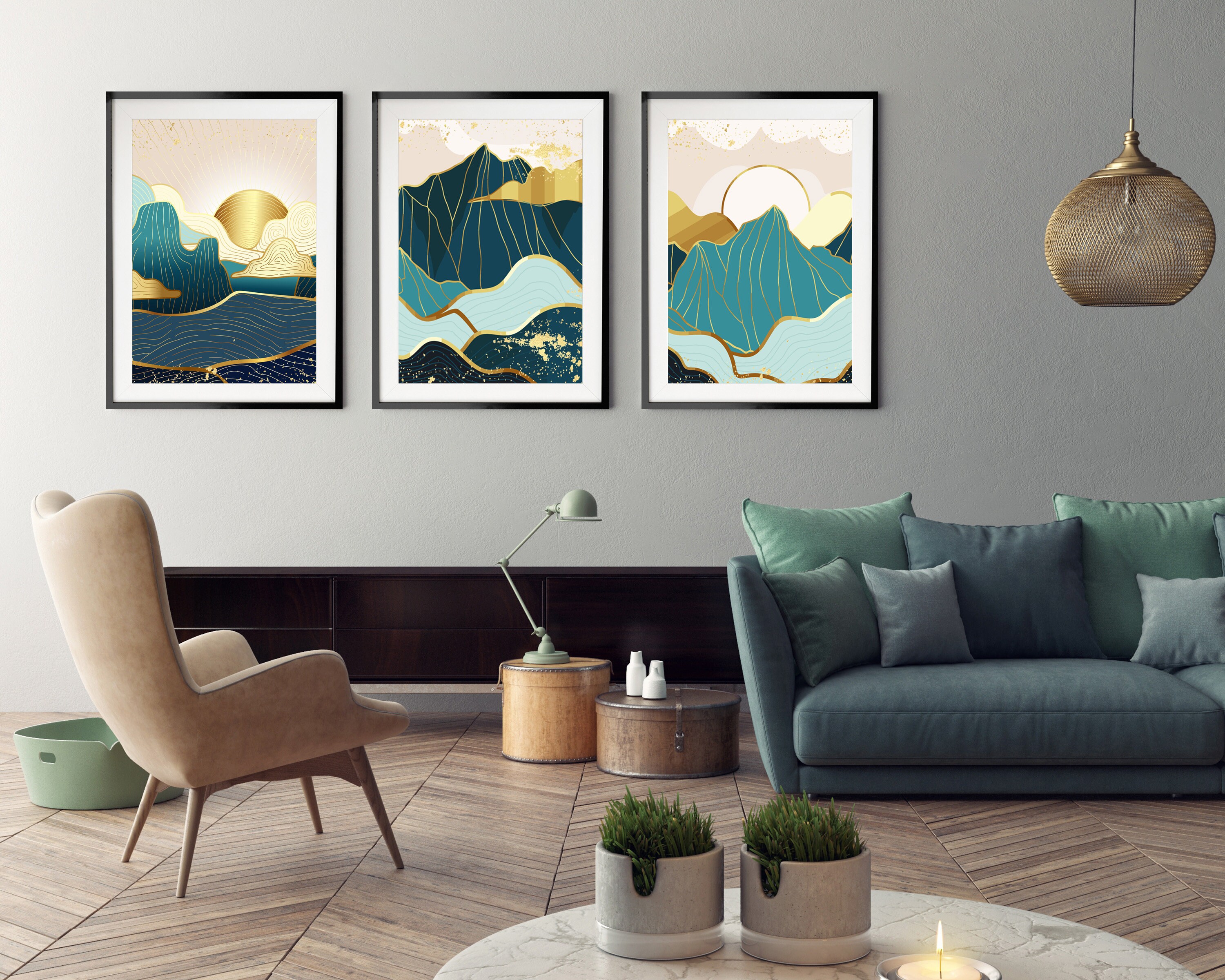 Nordic Mountains Set of 3 Prints Scandinavian Mountains Art | Etsy