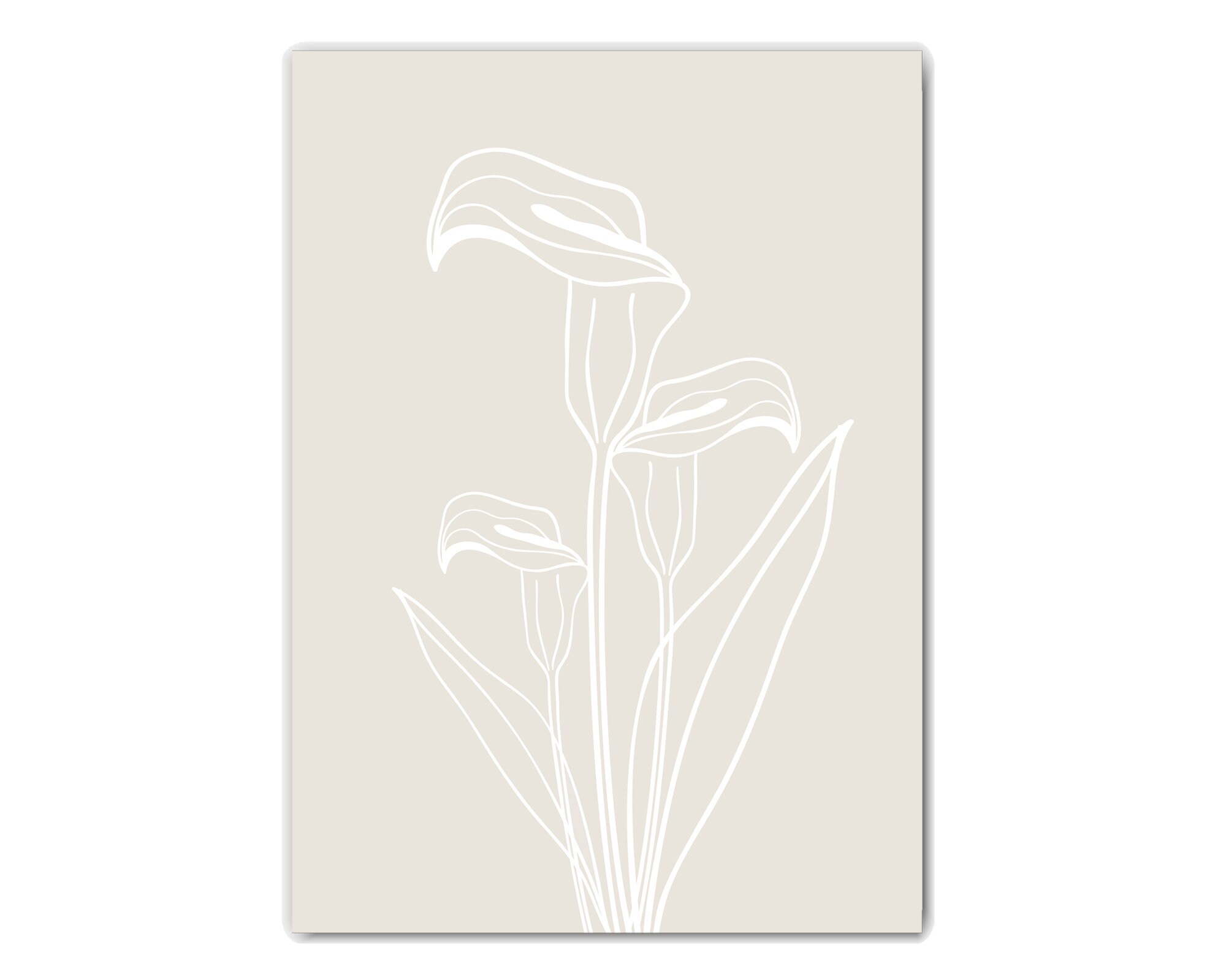 Minimalist Beige Botanical Art Print Set of 3, Neutral Floral Line Art ...