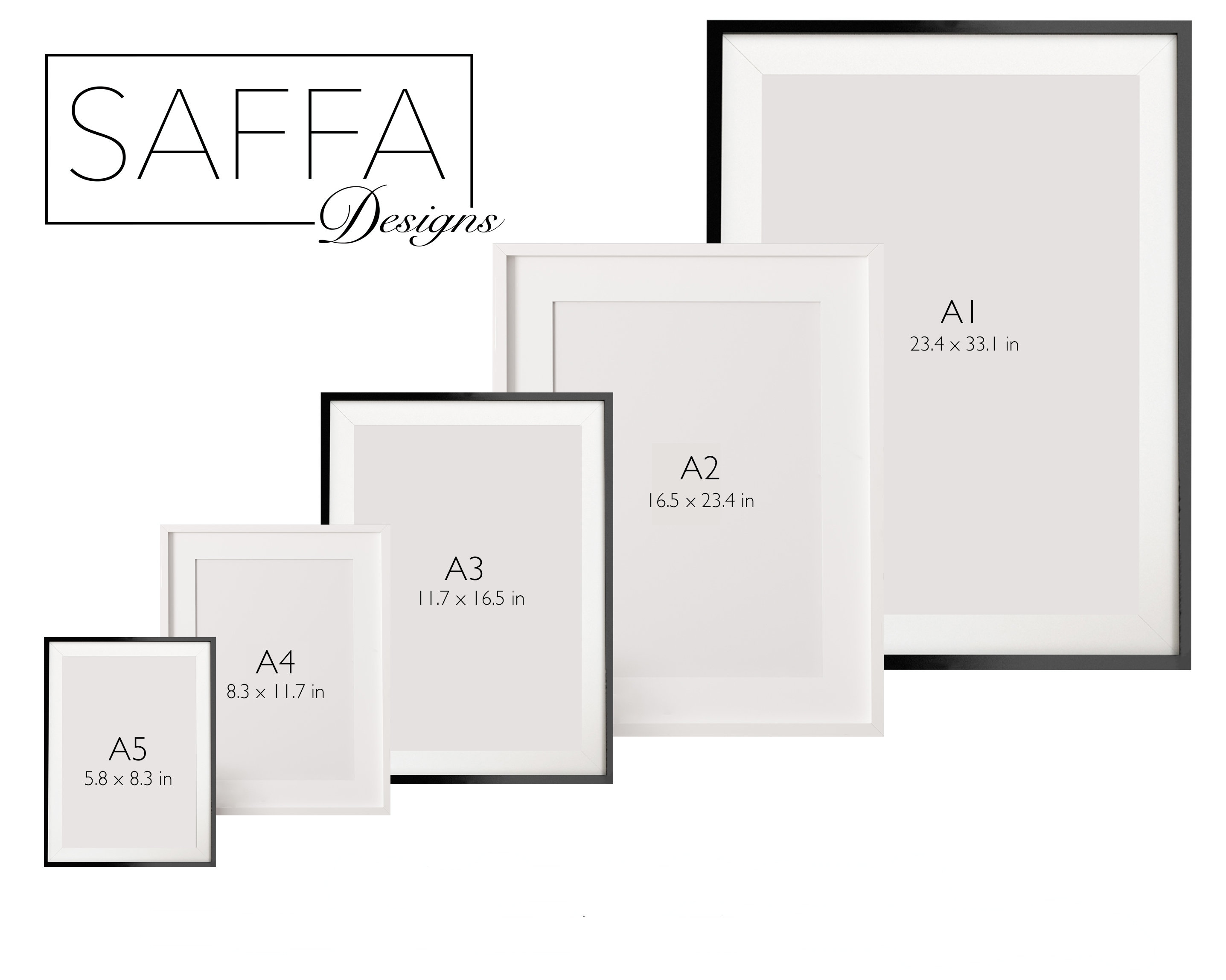 A1 A2 A3 A4 A5 Photo Frame Picture Poster Wood Frame Available In Various Colour