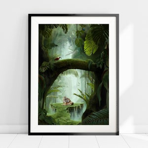 アンリ・ルソー 植物画 2 枚セット プリント · 熱帯嵐の中の虎