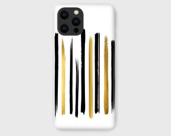 Black and Gold Stripes Phone Case | For Apple iPhone, Samsung Galaxy, Google Pixel & More | Slim or Extra Tough Case
