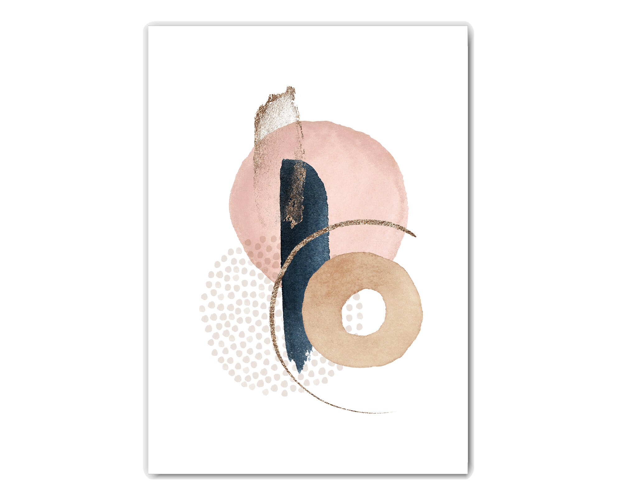 Blush Pink and Navy Print Set Minimalist Abstract Wall Art | Etsy