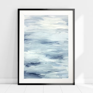 Light Blue Abstract Painting Art Print, Blue Watercolour Wall Art, Blue Acrylic Painting, Modern Boho Art, Watercolour Painting, Home Decor