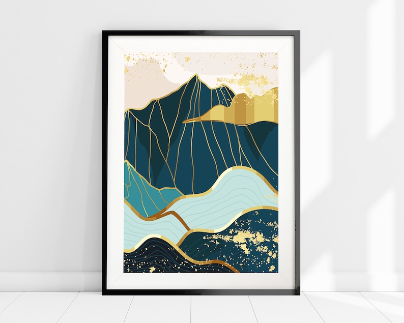 Scandinavian Mountain Art Print Nordic Mountain Wall Art Etsy