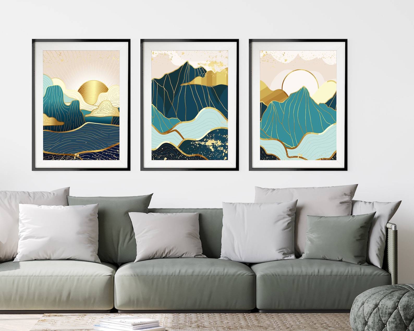 Nordic Mountains Set of 3 Prints Scandinavian Mountains Art - Etsy