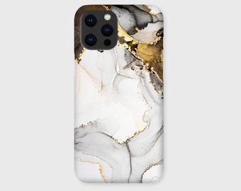 White and Gold Marble Phone Case | For Apple iPhone, Samsung Galaxy, Google Pixel & More | Slim or Extra Tough Case