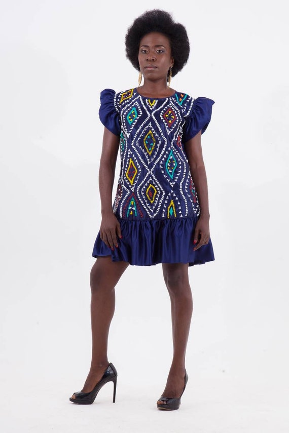 Nya African Bead Embroidered Cameroon African Wedding Dress Etsy