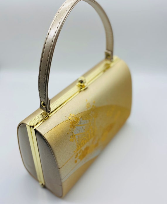 Japanese kimono handbag royal carriage gold - image 5