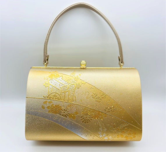 Japanese kimono handbag royal carriage gold - image 1