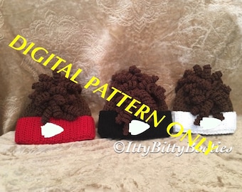 Football inspired hats/crochet hats/Mahomes mohawk/ Kansas City/ PATTERN Only no physical item will be sent