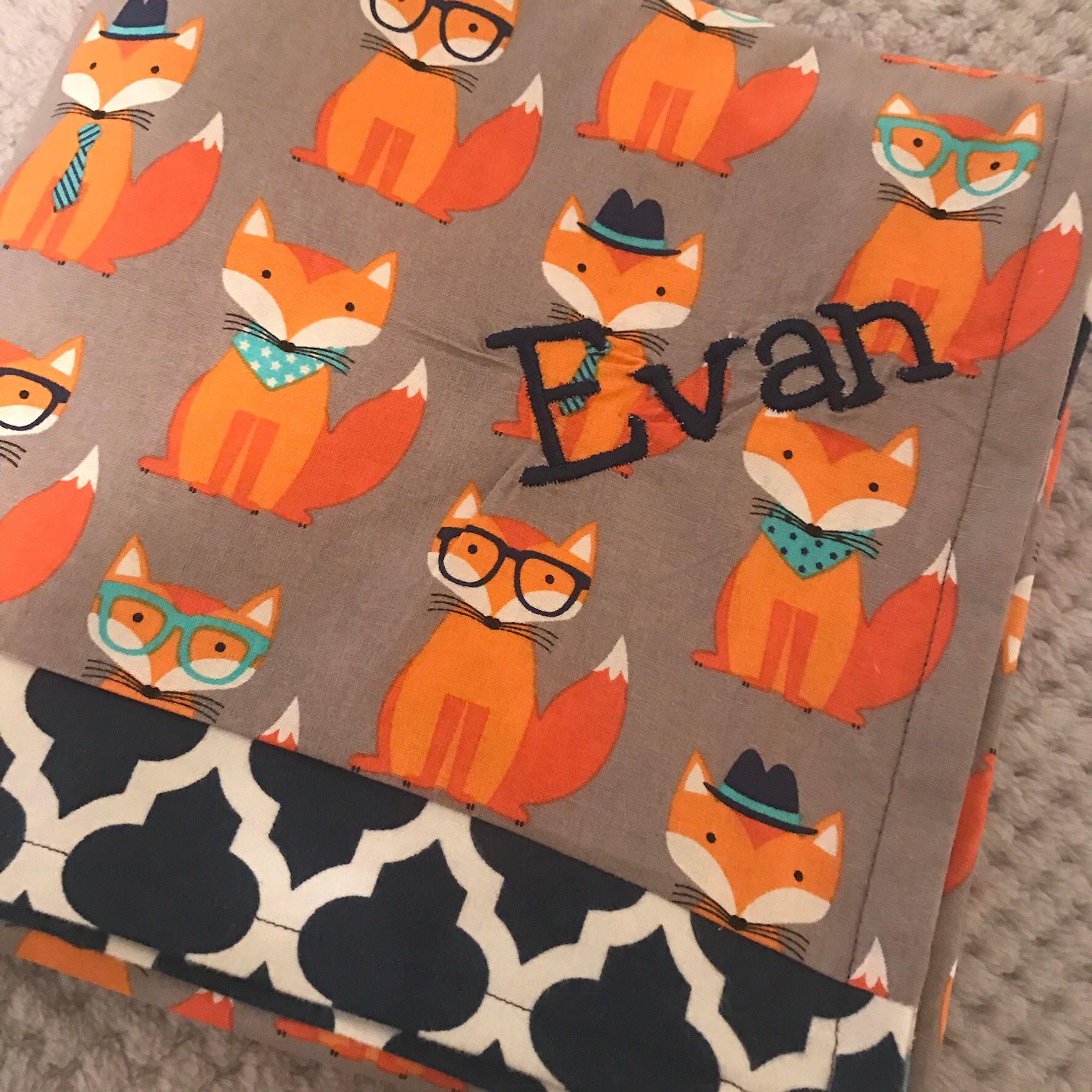 Custom Reversible Fox Baby Blanket Etsy Singapore