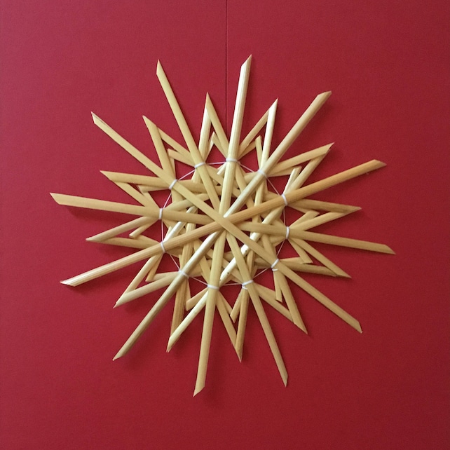 Christmas Tree Decoration - Handmade German Straw Star Ornament – Design 4