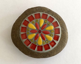 Handmade Mosaic Rock - Mandala