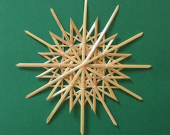 Christmas Tree Decoration - Handmade German Straw Star Ornament – Design 5