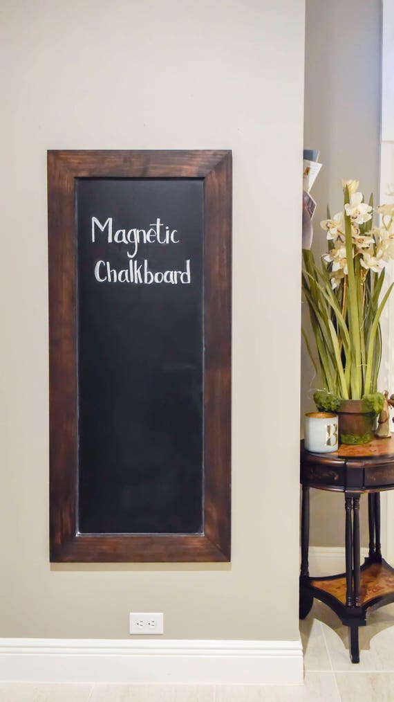 Framed Chalkboard Magnetic Kitchen Message Center Handmade