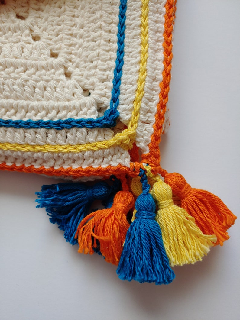 Boho baby blanket with tassels Etsy