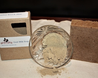 Comfrey root and aloe goat milk soap