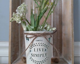 Live Simply Small Vase w/ Flowers