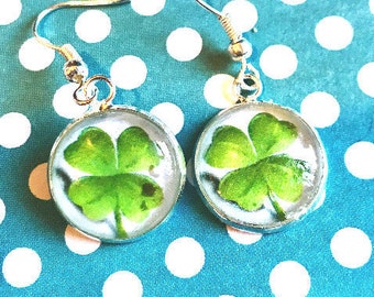 Shamrock cabochon earrings- 16mm