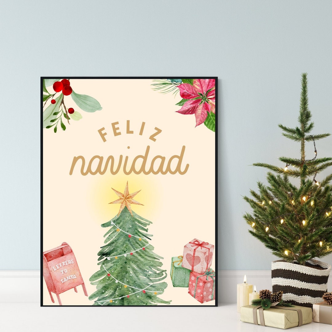 Feliz Navidad Christmas Printable Spanish Christmas Decor Etsy Canada Feliz Navidad Christmas Printable Spanish Christmas Decor Etsy Canada
