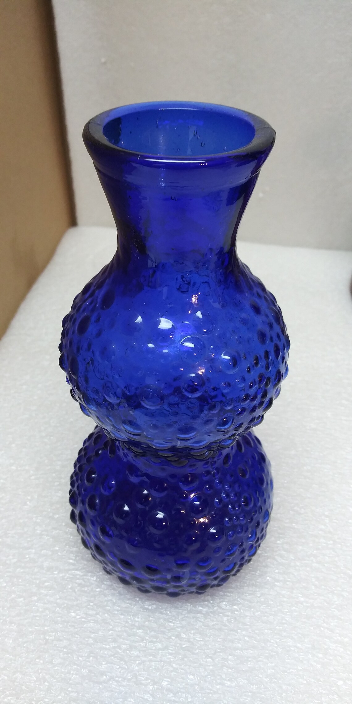 Vintage Cobalt Blue Raised Bubble Vase Etsy