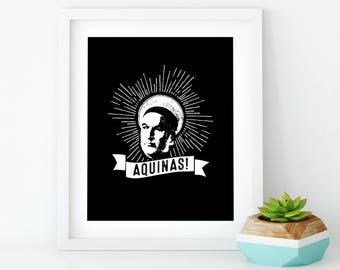 Thomas Aquinas Printable - Catholic Printable - Catholic Saint Printable - theology printable - philosophy printable - greeting cards