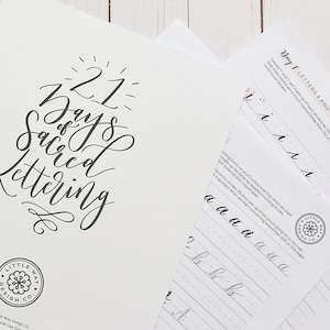 Catholic Lettering Workbook - Lettering Worksheets - 21 Days of Sacred Lettering - Instant Download