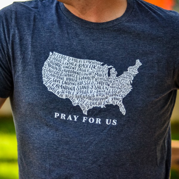 US Saints Map Catholic T-shirt