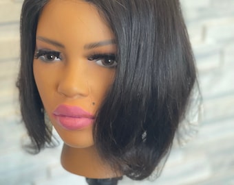 12 inch bobkant pruik van echt haar
