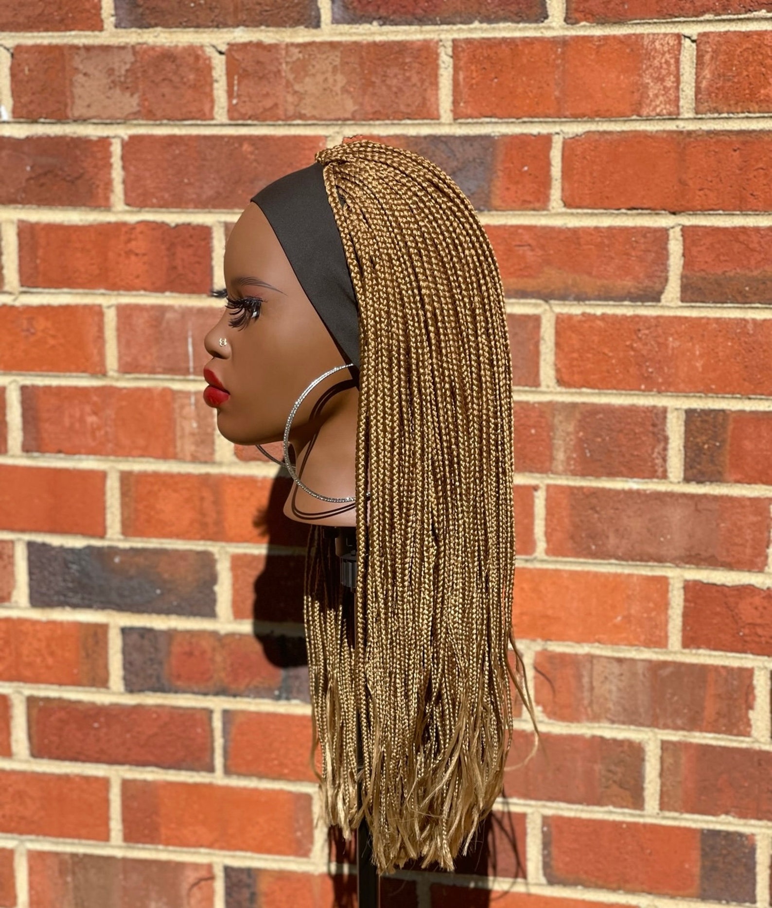 Headband Knotless Braid Blonde Wig Etsy