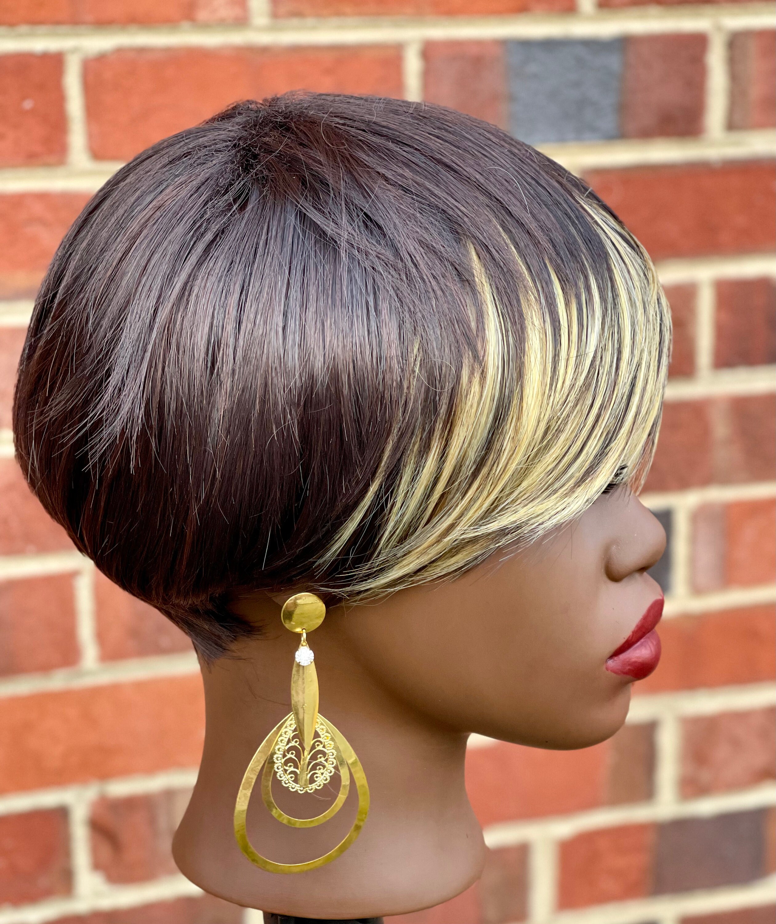 Short Honey Blonde Ombré Pixie Cut Bob Wig Synthetic - Etsy