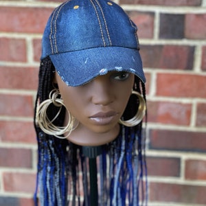 Jean Cap box braid baseball cap braided long ombré wig