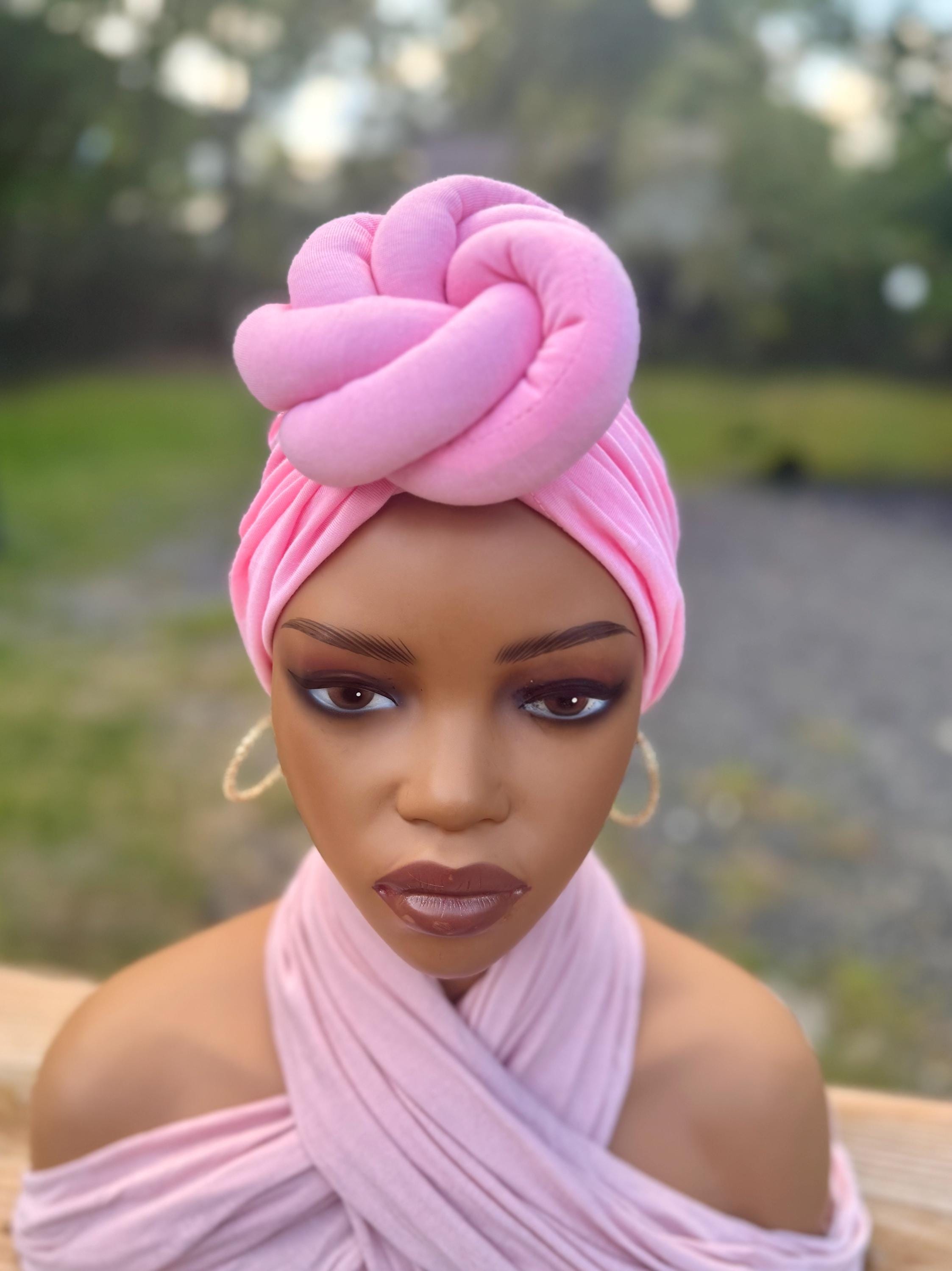 Pre Knotted Twisted Turban Head Wrap Scarf Bonnet Hat Top  display picture 3