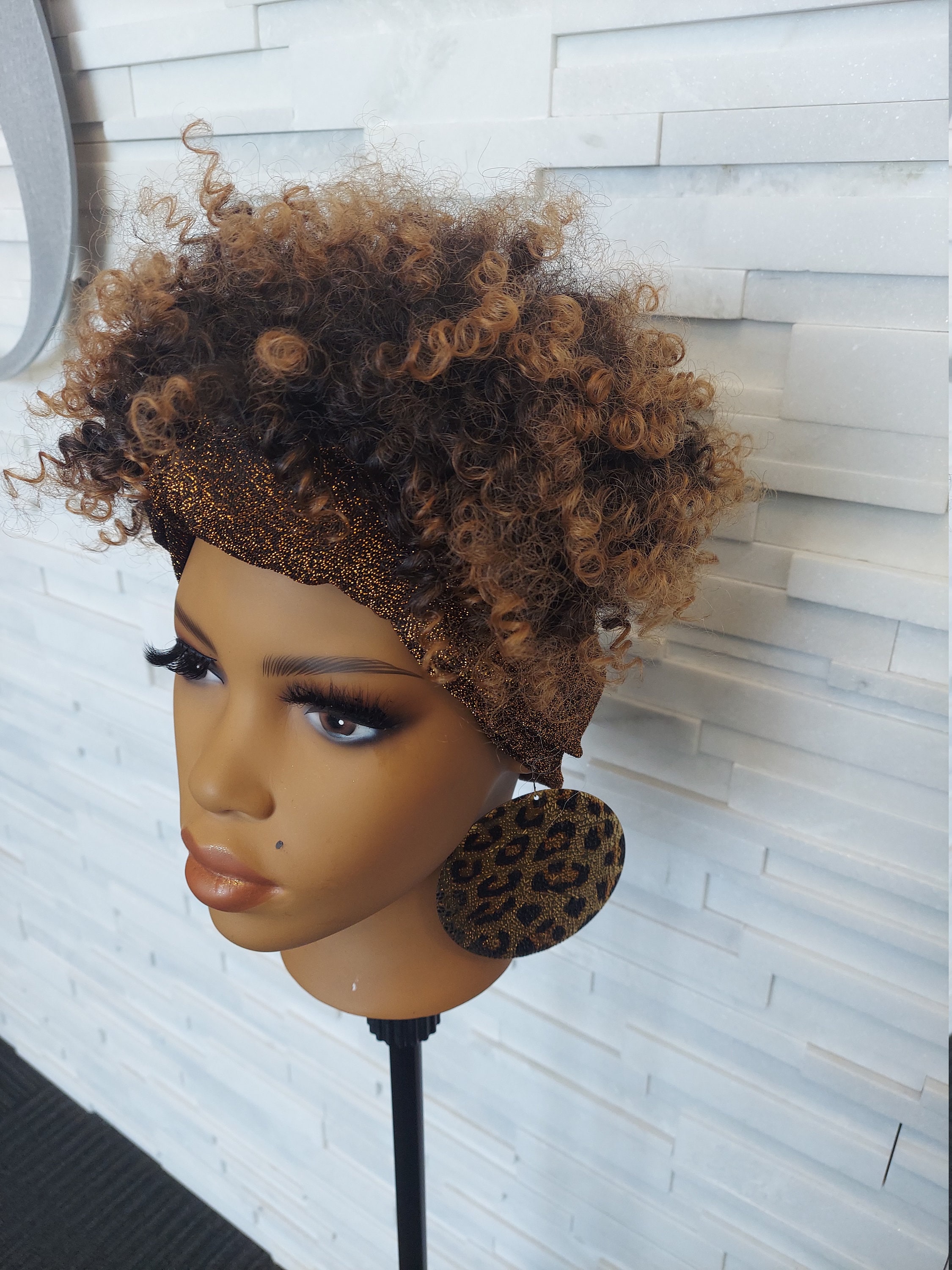 Headband Kinky Curl Pineapple Cheap Wigs Etsy UK