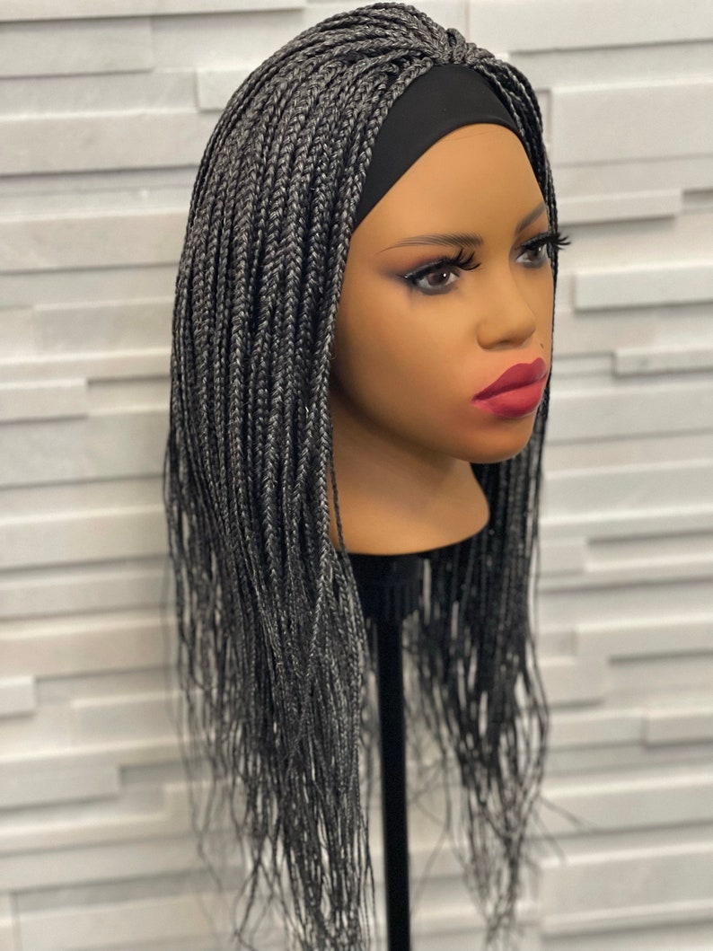 Salt and Pepper Grey African Style Headband Box Braids Silver Etsy