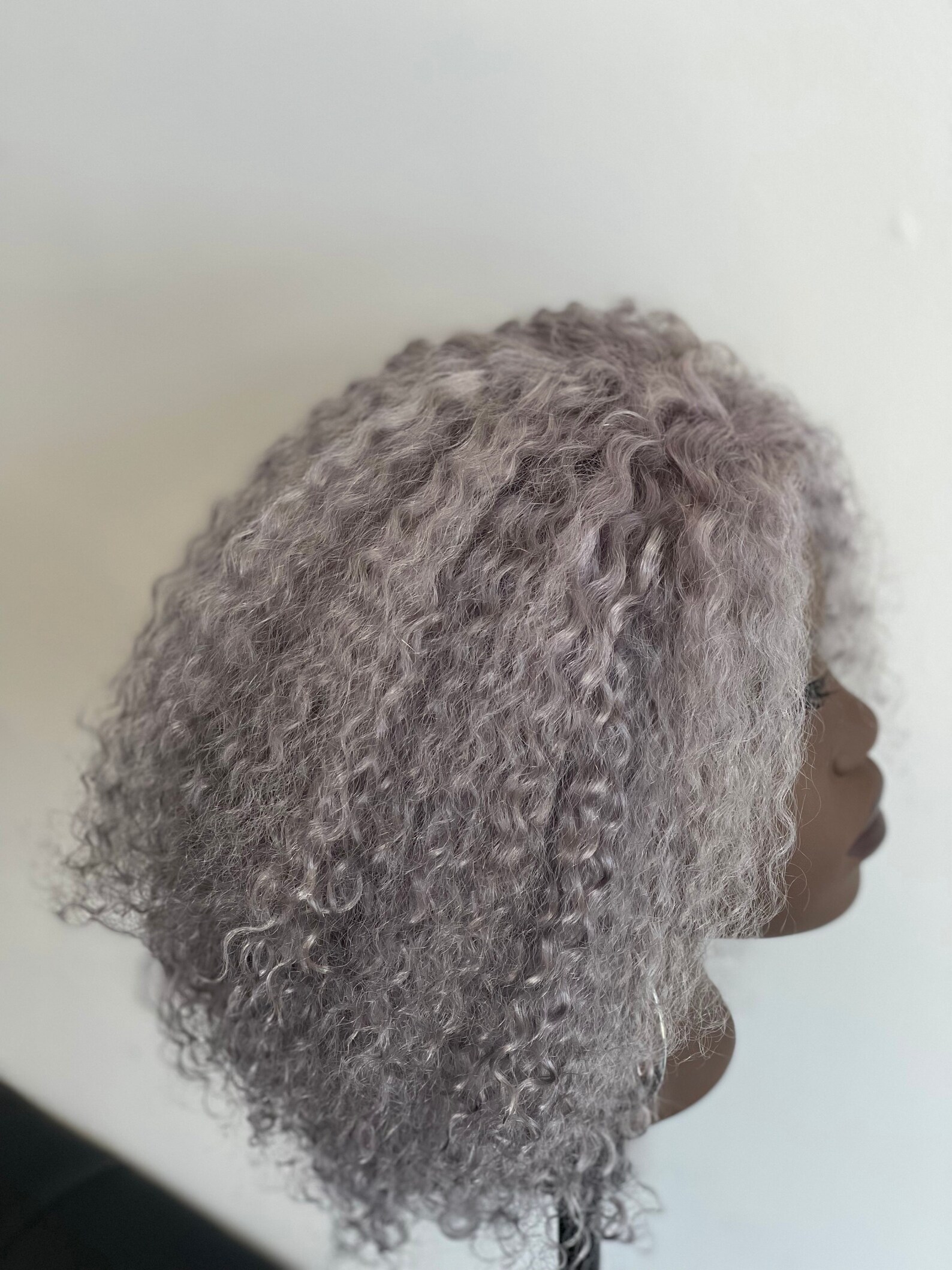 Silver Grey kinky curly human hair lace front wig Etsy