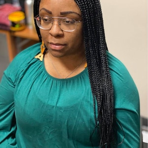 Cornrow feed in lace frontal African style Braided Wig