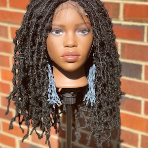 Lange 20 inch godin vlinder faux loc dreadlocks kanten pruik