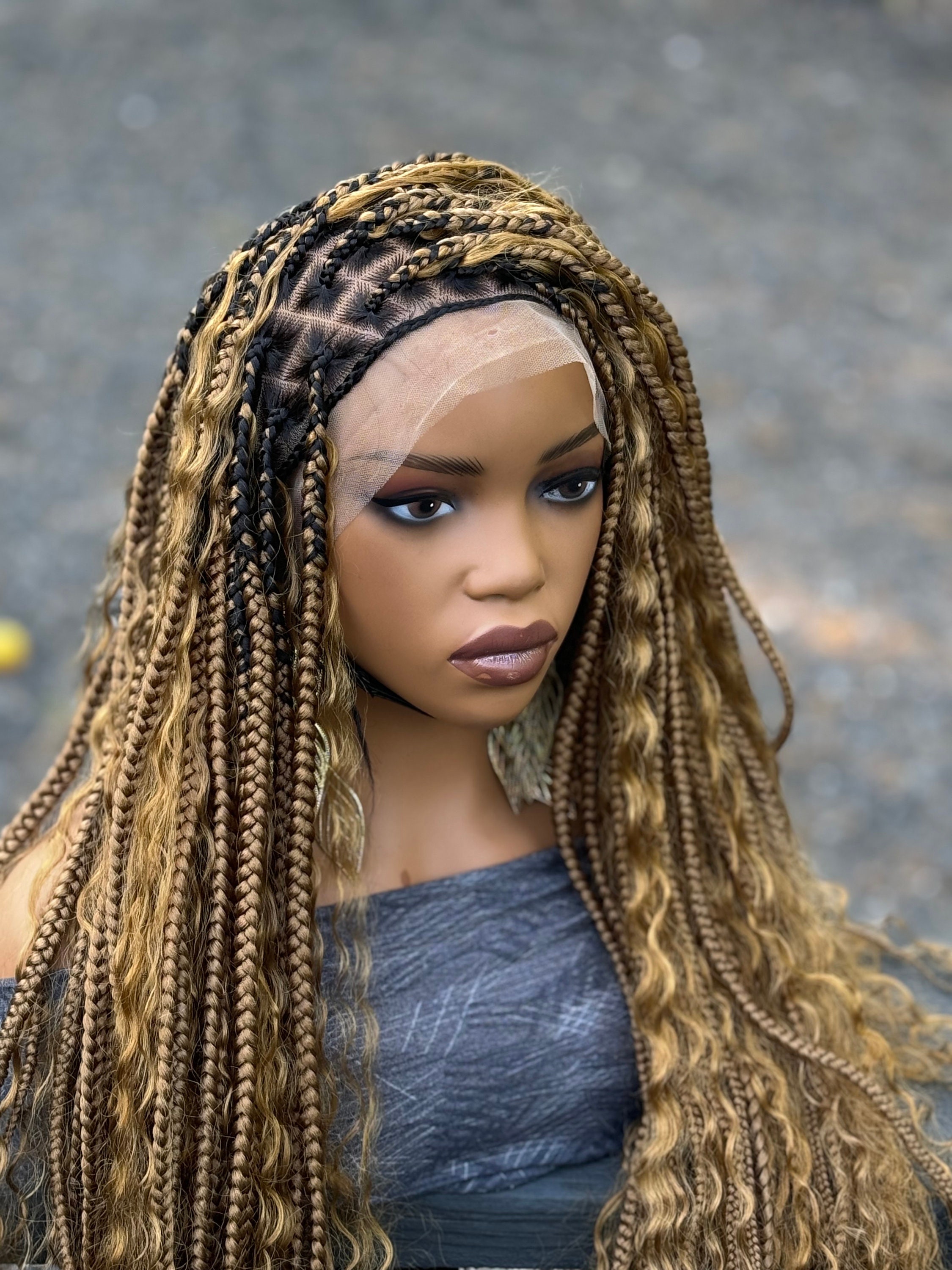 Full Lace Glueless Knotless Boho Goddess Box Braid Long  display picture 2