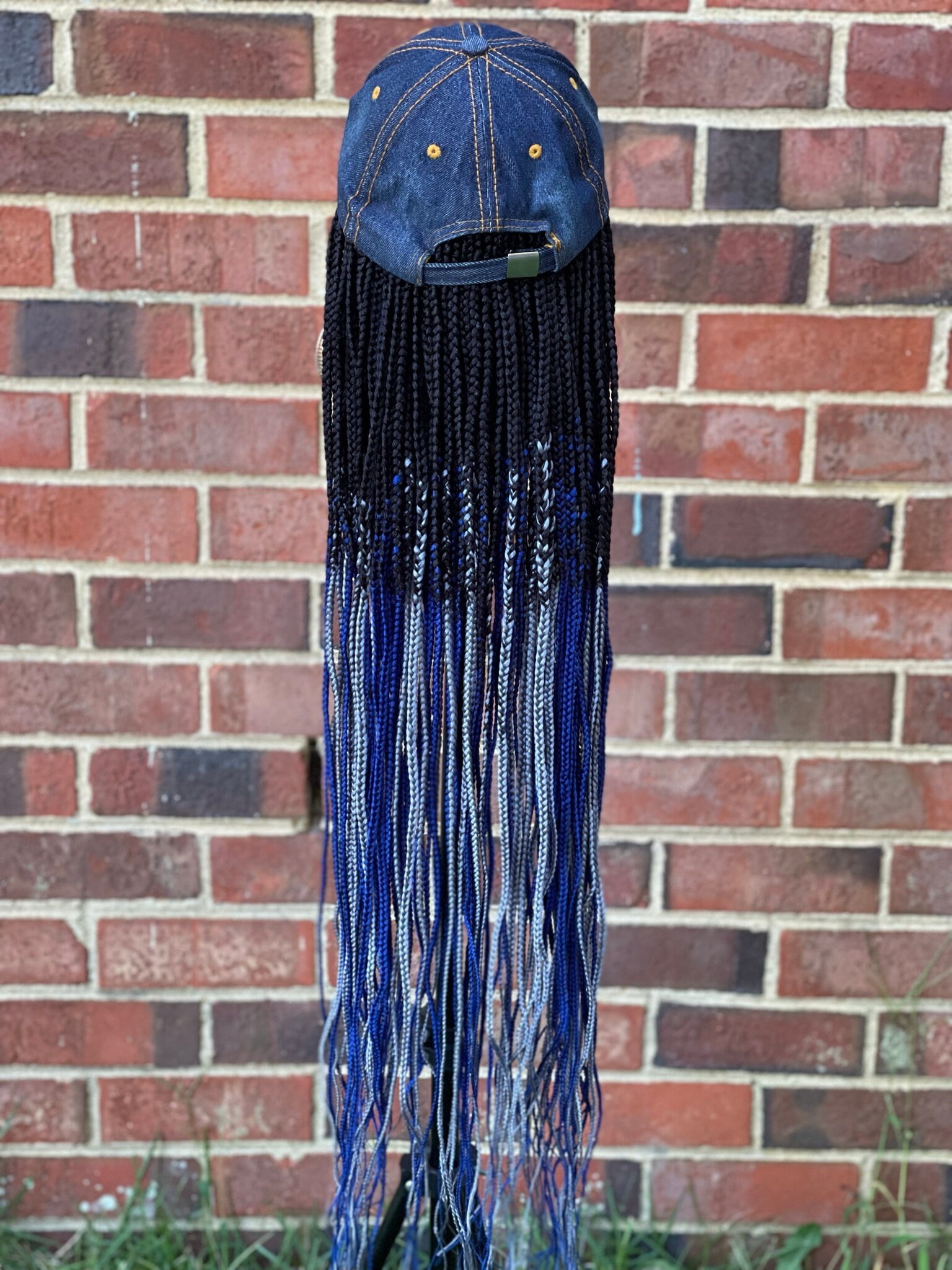 Jean Cap Box Braid Baseball Cap Braided Long Ombré Wig Etsy