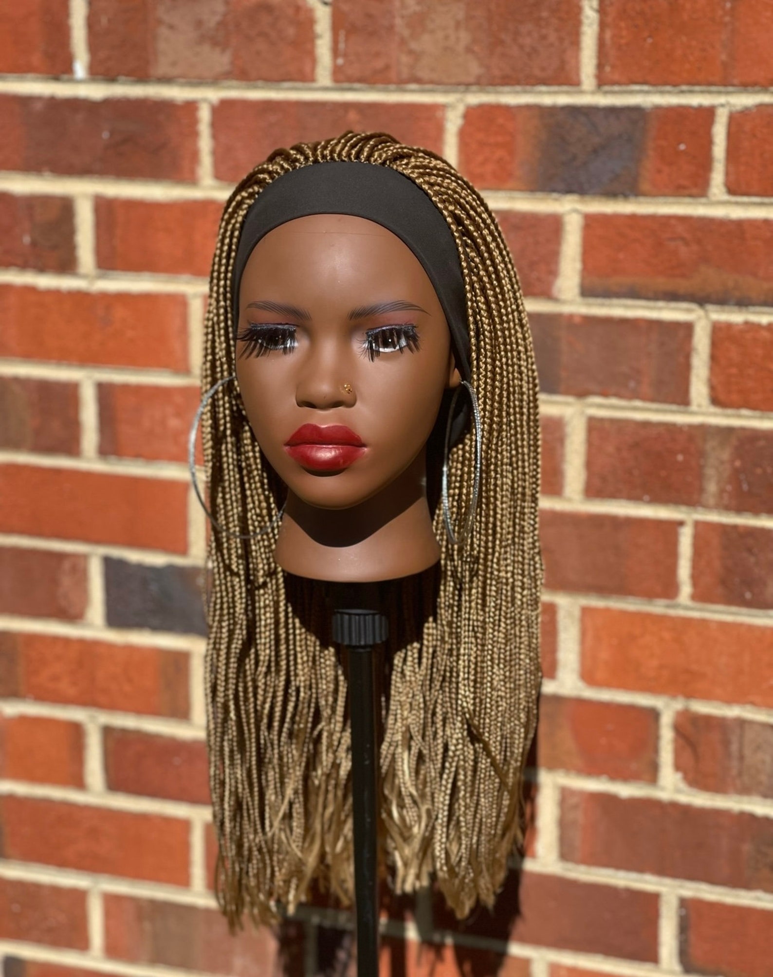 Headband Knotless Braid Blonde Wig Etsy