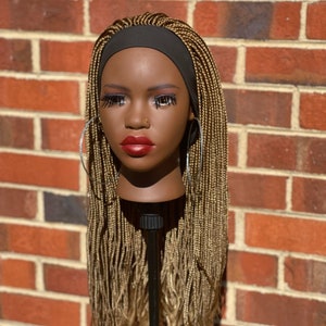 Headband Knotless Braid Blonde Wig