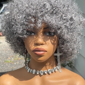 Grey afro wigs Etsy France