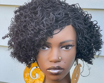 Mini twist curly Micro locs Lace front wig